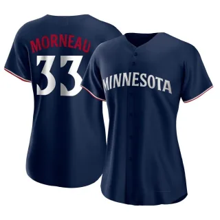 JUSTIN MORNEAU #33 Minnesota Twins BP Jersey- Mens Adult L Majestic Blue-  NWT